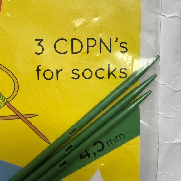 3 Neko Curved Double Pointed Knitting Needles 4.5 mm For Socks US #7 Green DPN - Picture 3 of 4